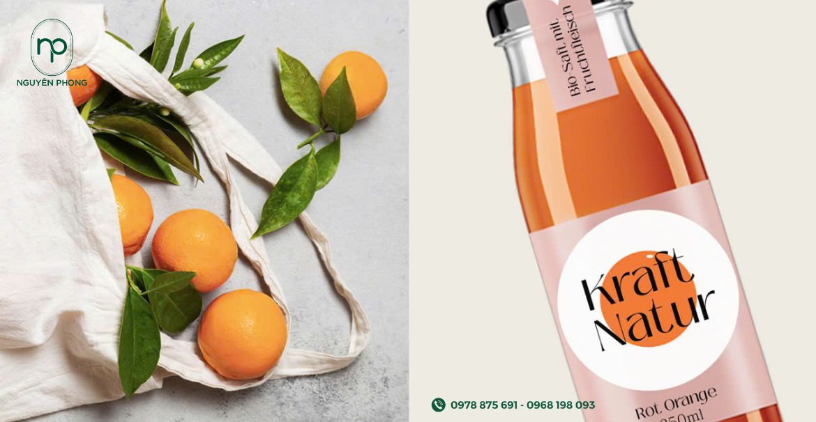 Mẫu in decal lấy liền cho chai nước ép